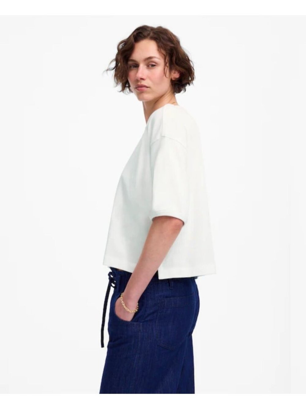 NWT Madewell Relaxed Boxy Tee in White - Size: Small - Picture 11 of 12